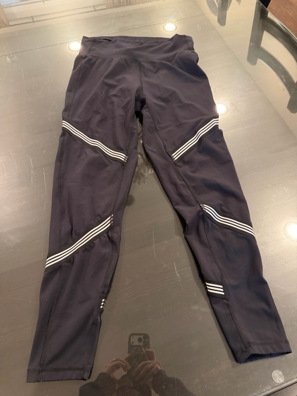 adidas Black Performance Leggings with Subtle White Logo